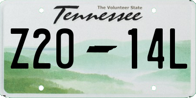 TN license plate Z2014L