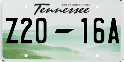 TN license plate Z2016A