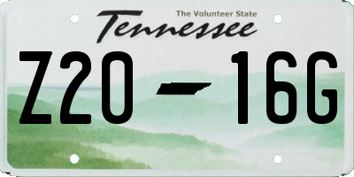 TN license plate Z2016G