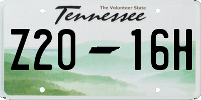 TN license plate Z2016H