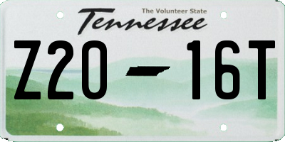 TN license plate Z2016T