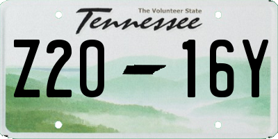 TN license plate Z2016Y
