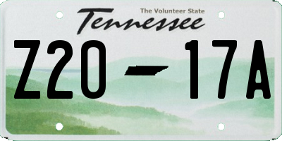 TN license plate Z2017A