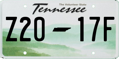 TN license plate Z2017F