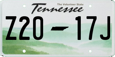 TN license plate Z2017J