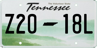 TN license plate Z2018L