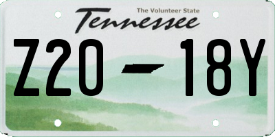 TN license plate Z2018Y