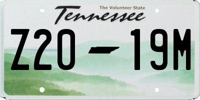 TN license plate Z2019M