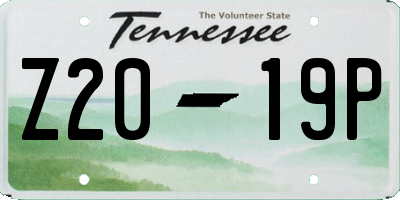 TN license plate Z2019P
