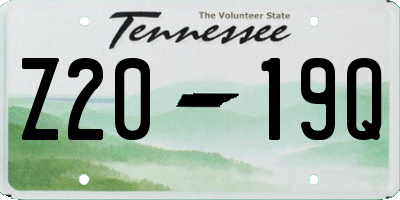 TN license plate Z2019Q