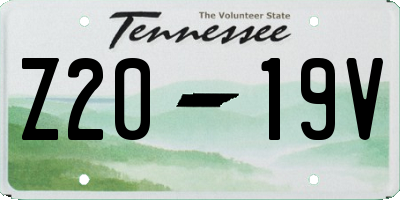 TN license plate Z2019V
