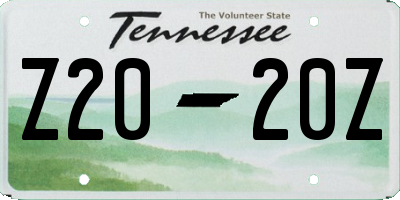TN license plate Z2020Z