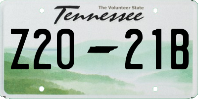 TN license plate Z2021B