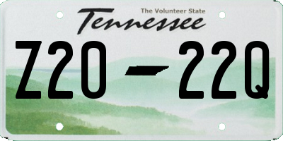 TN license plate Z2022Q
