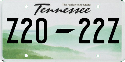 TN license plate Z2022Z