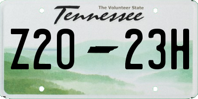 TN license plate Z2023H