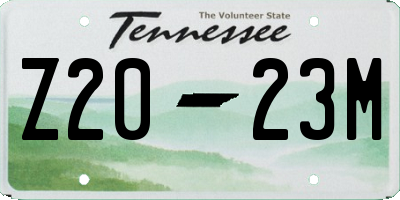 TN license plate Z2023M
