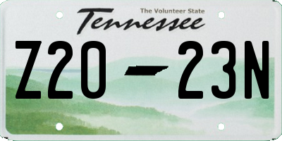TN license plate Z2023N