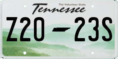 TN license plate Z2023S