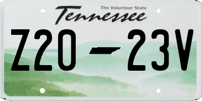 TN license plate Z2023V