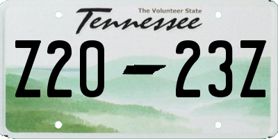 TN license plate Z2023Z