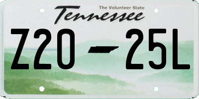 TN license plate Z2025L