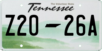 TN license plate Z2026A