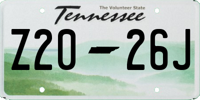 TN license plate Z2026J