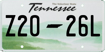 TN license plate Z2026L