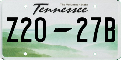 TN license plate Z2027B