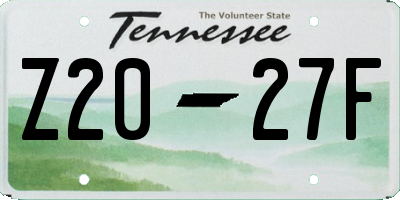 TN license plate Z2027F