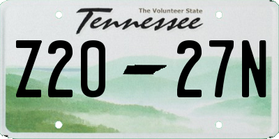 TN license plate Z2027N