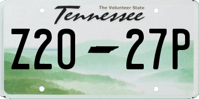 TN license plate Z2027P