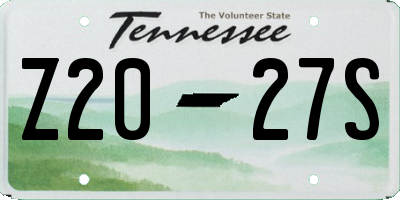 TN license plate Z2027S