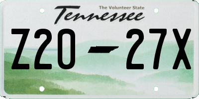 TN license plate Z2027X