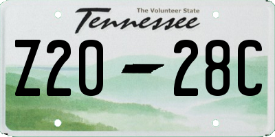 TN license plate Z2028C