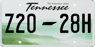 TN license plate Z2028H