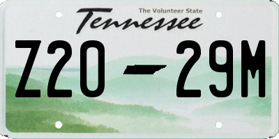 TN license plate Z2029M