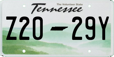 TN license plate Z2029Y