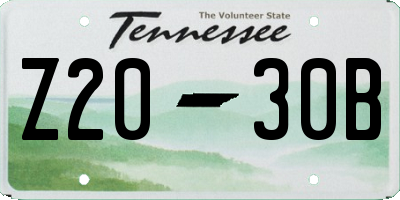 TN license plate Z2030B