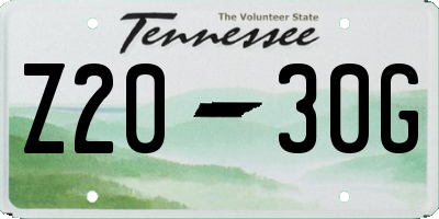 TN license plate Z2030G