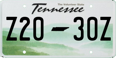 TN license plate Z2030Z