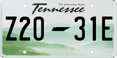 TN license plate Z2031E