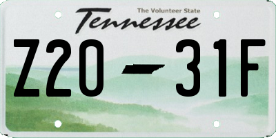 TN license plate Z2031F