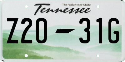TN license plate Z2031G