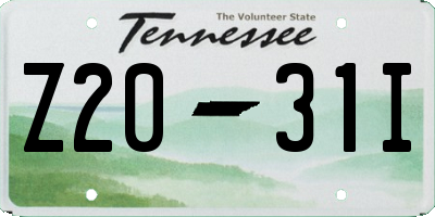 TN license plate Z2031I