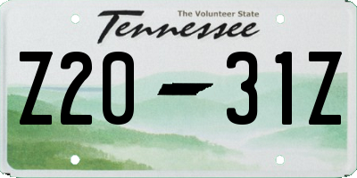 TN license plate Z2031Z