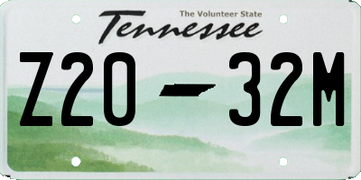 TN license plate Z2032M