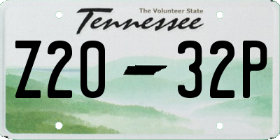 TN license plate Z2032P