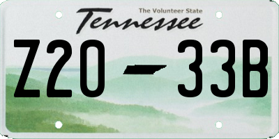 TN license plate Z2033B